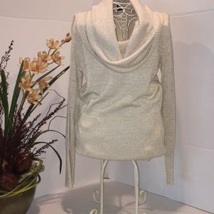 💕💕 APT 9 METALLIC COWL-NECK SWEATER SZ S 💕💕
